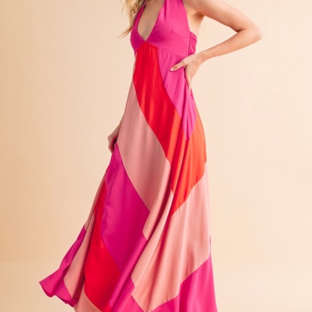 Aemi+Co Color Block Sleeveless Maxi Dress